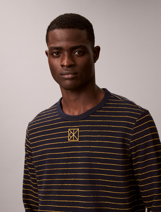 Cotton Crepe Stripe Tee