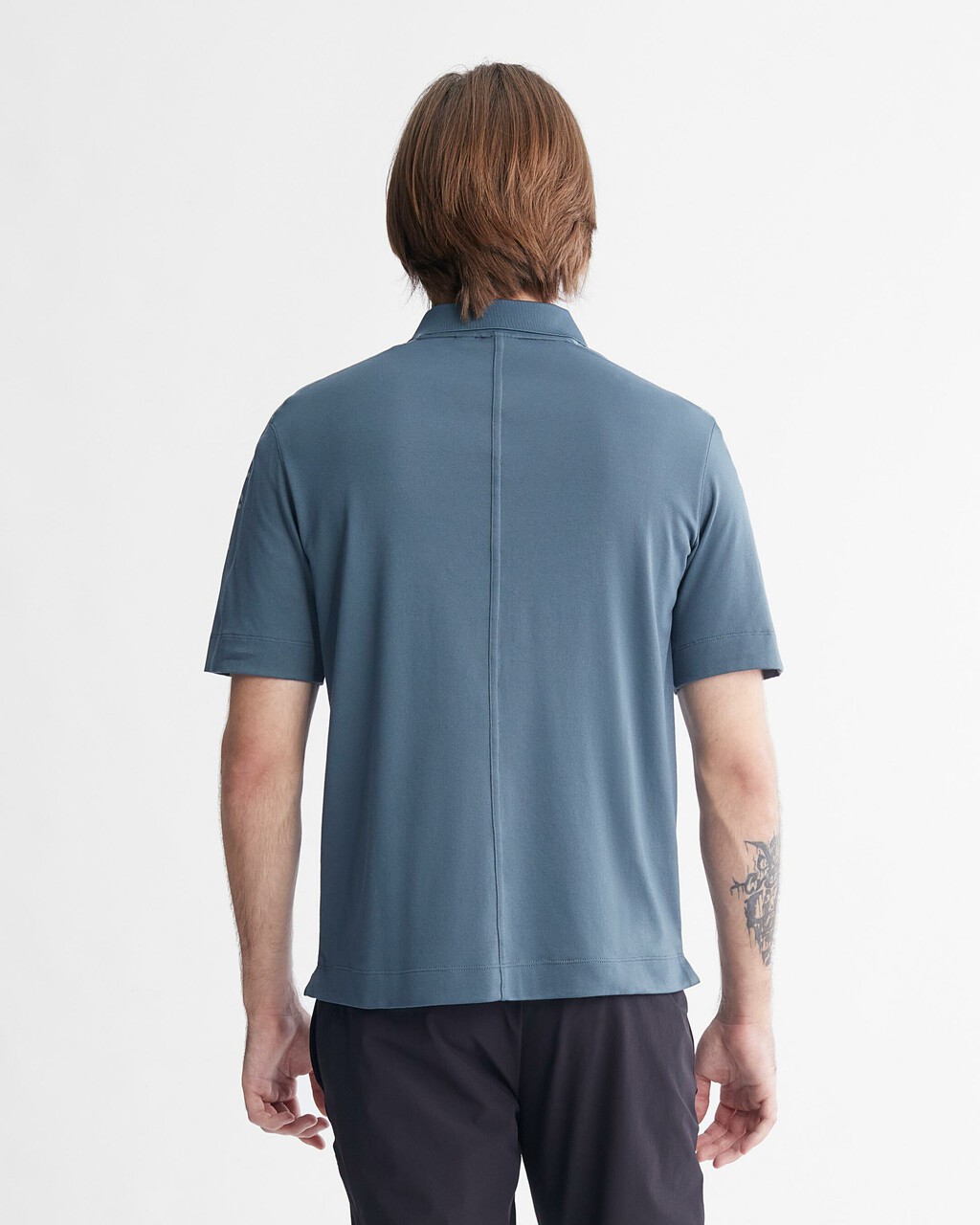 Zip Polo Shirt, DARK SLATE, hi-res