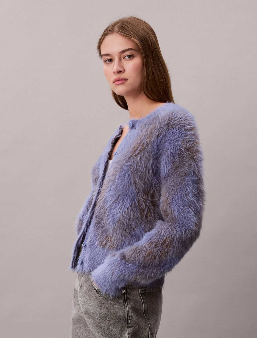 Soft Argyle Relaxed Cardigan, Dusty Sailor Blue, hi-res