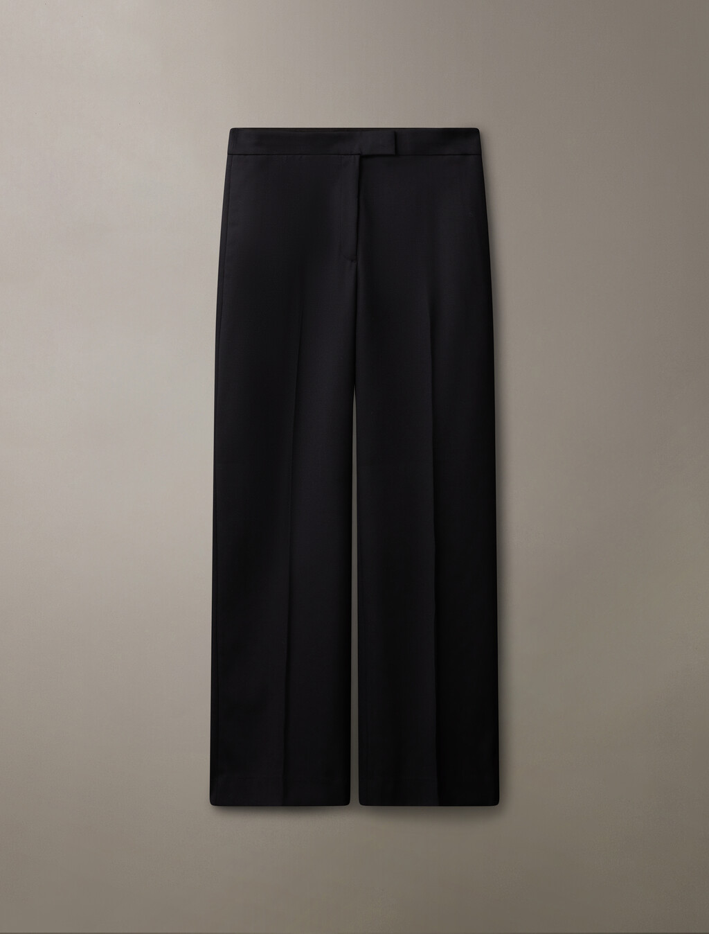 Coated Gabardine Flare Trousers, Black Beauty, hi-res