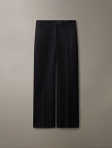 Coated Gabardine Flare Trousers, Black Beauty, hi-res