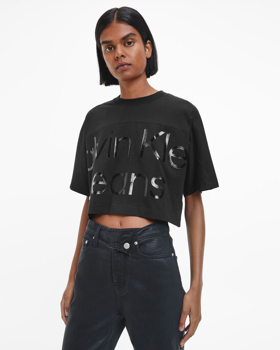 CROPPED GLOSS LOGO T-SHIRT