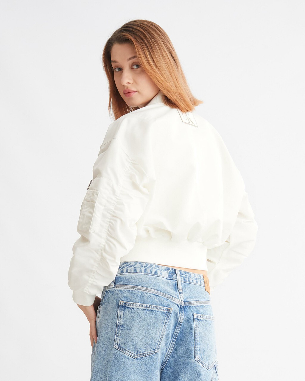 ARCHIVAL NEUTRALS BOMBER JACKET, IVORY, hi-res