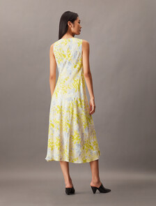 Abstract Print Ecovero V Neck Dress, 18622 CSW25S_P012+1_Formal Grey, hi-res