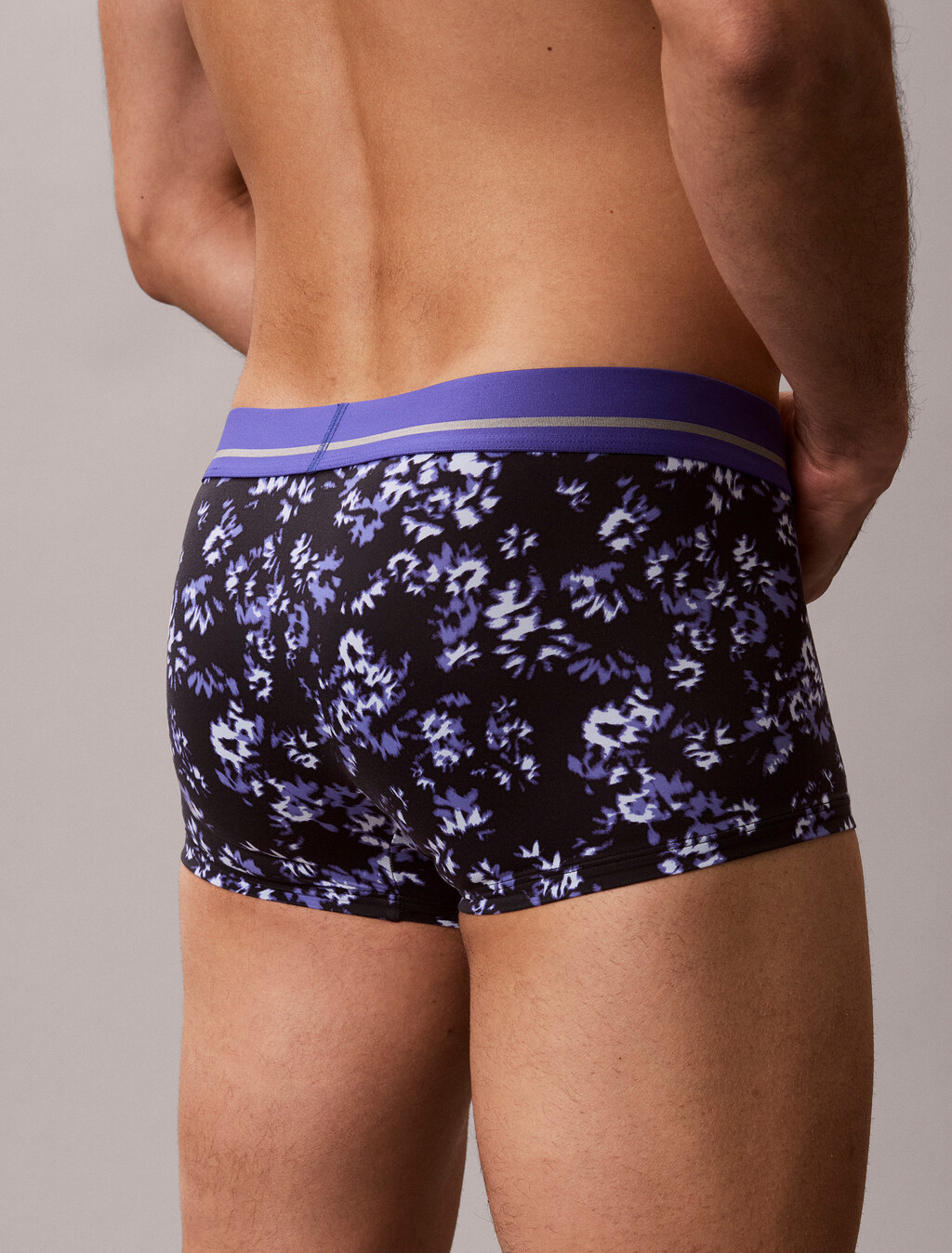 Icon Microfiber Stretch Metallic Low Rise Trunk, IKAT FLORAL BLACK, hi-res