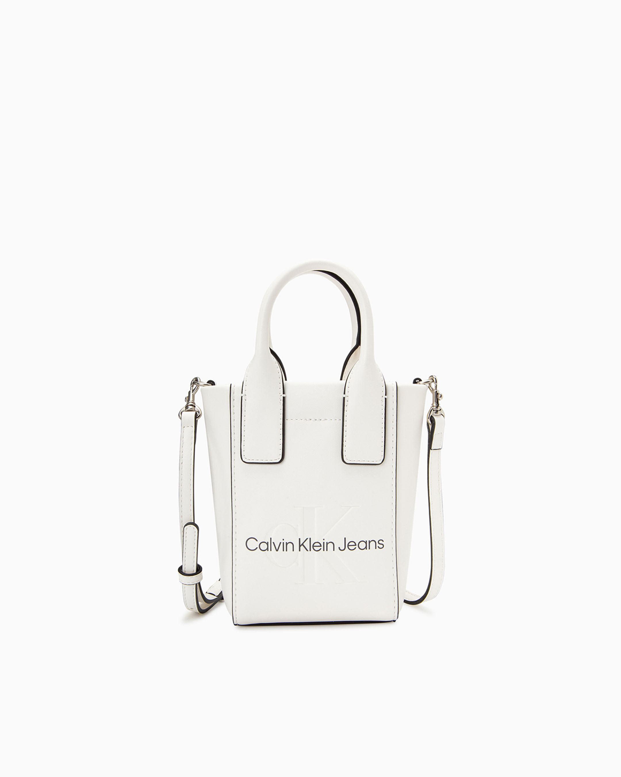 CKJ Sculpted Monogram Micro Tote white Calvin Klein Singapore