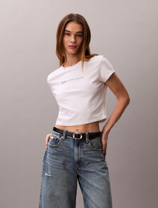 Institutional Baby Tee, Bright White, hi-res