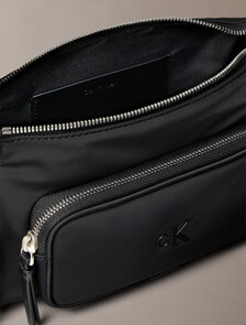 Soft Satin Nylon Shoulder Bag, Black, hi-res