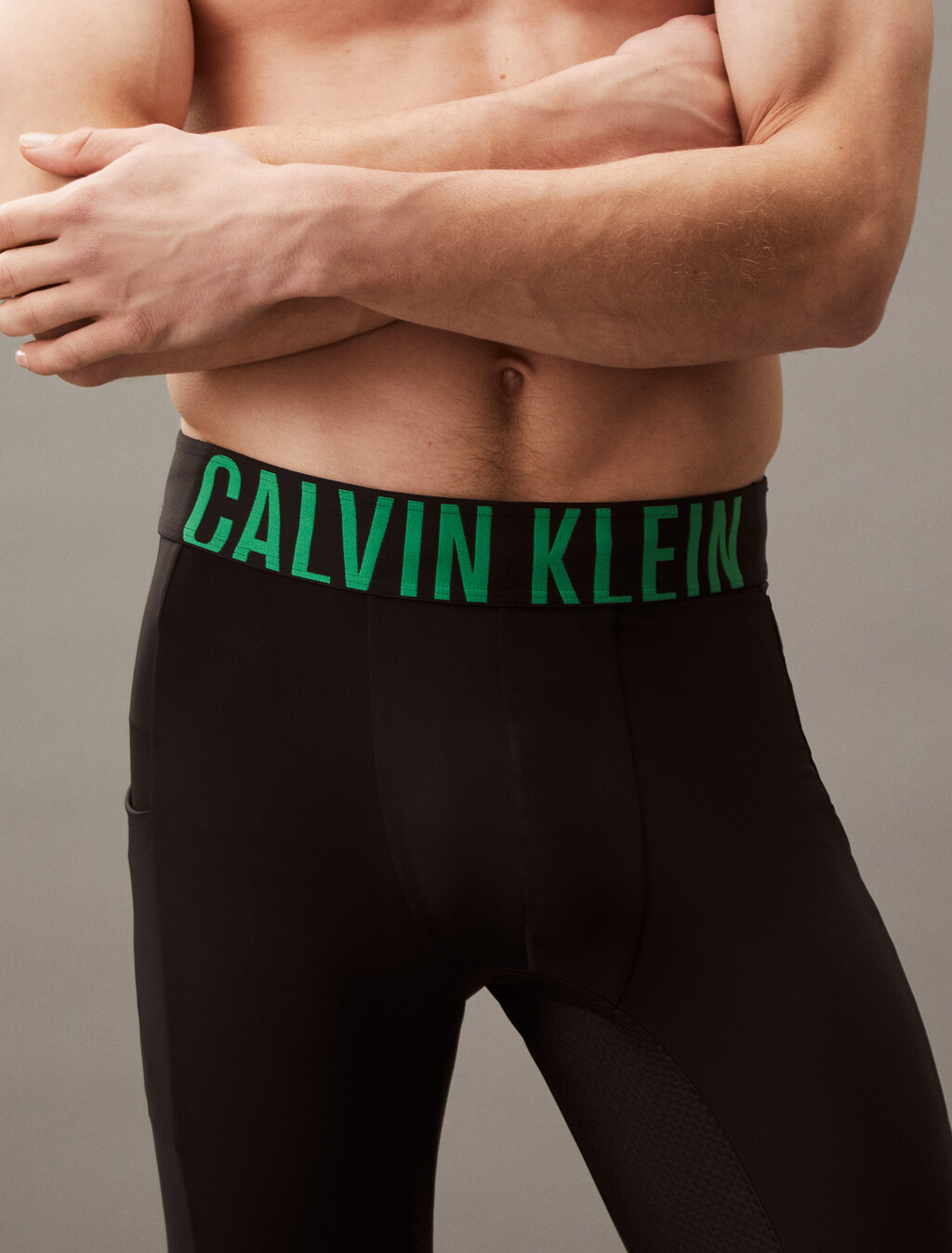 Full Length Tight, BLACK W/ BLOSSOM GREEN LOGO, hi-res