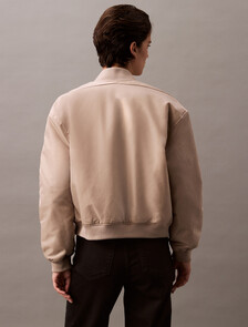 Padded Nylon Bomber Jacket, Goat, hi-res