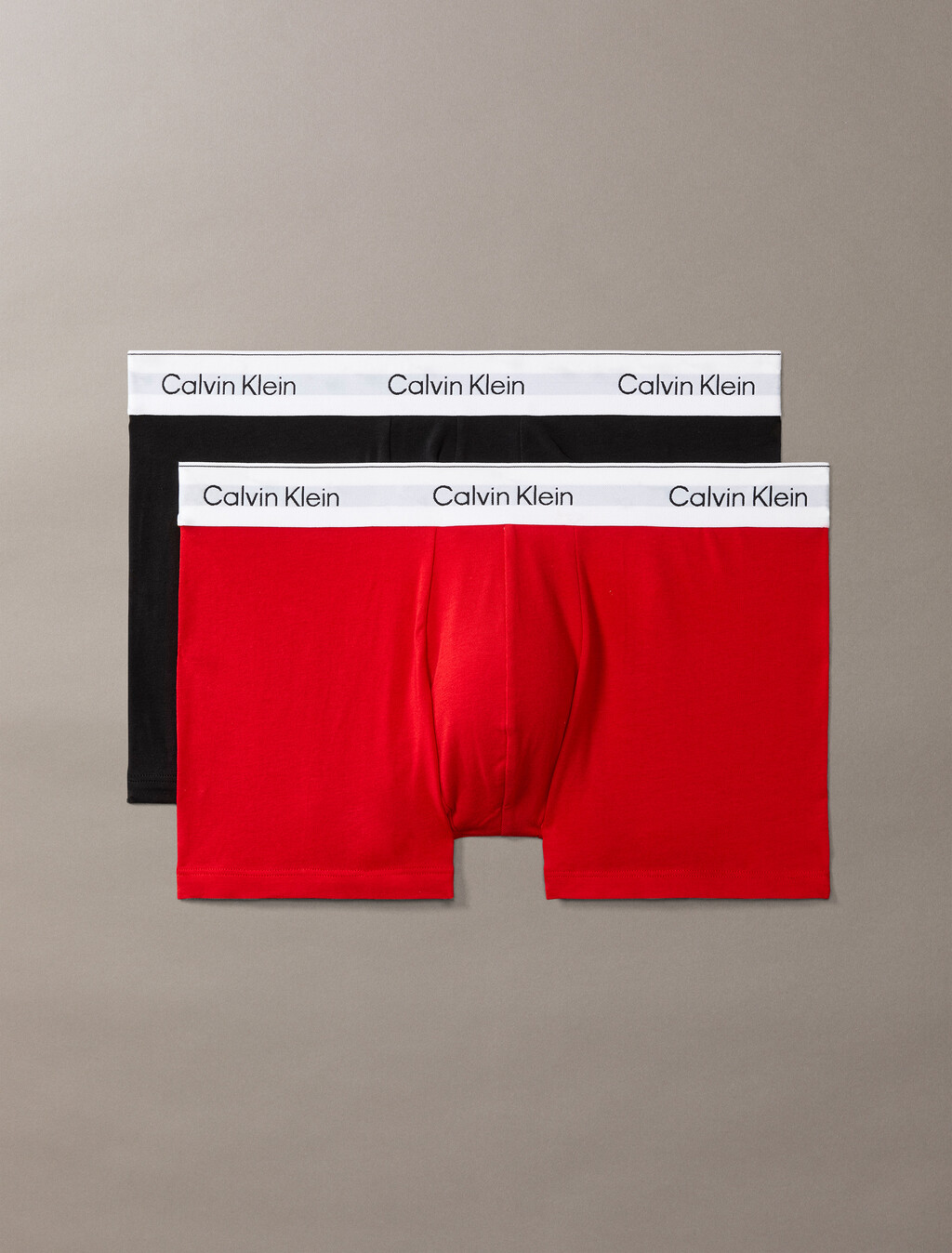 Icon Cotton Stretch Trunks 2 Pack, Black/Adrenaline Rush, hi-res