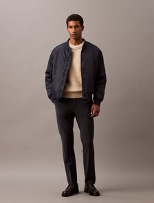 Refined Wool Blend Slim Trouser, Dark Sapphire, hi-res