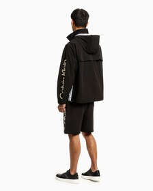 UNISEX COLOR LOGO TAPE HOODED JACKET, Ck Black, hi-res