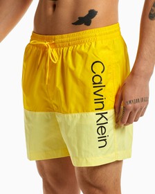 CORE LOGO MEDIUM SWIM SHORTS, Bold Yellow, hi-res