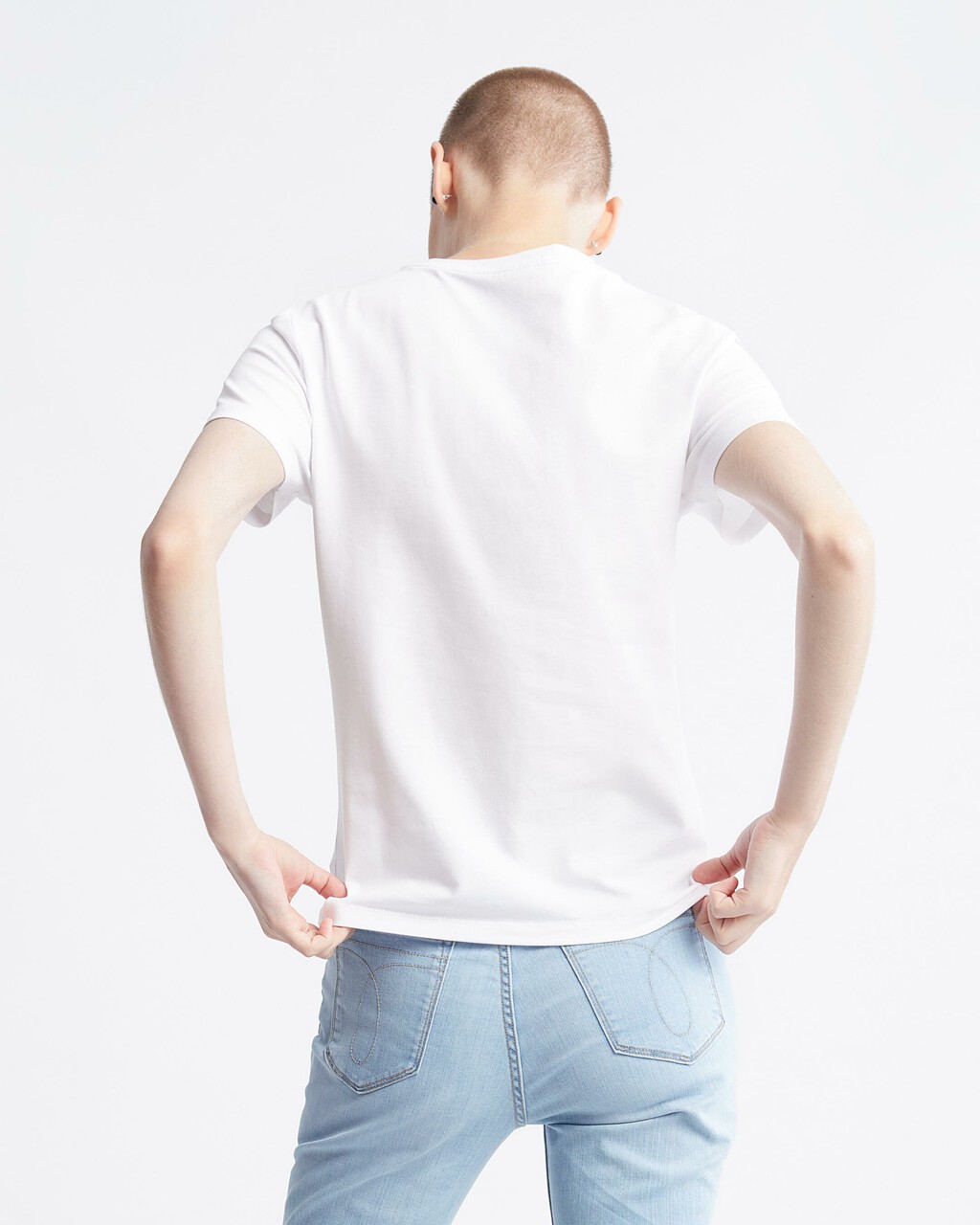 Monogram Box Print Organic Cotton Slim Tee, Bright White, hi-res