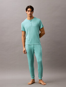 Ultra Soft Modal Henley Sleep T-Shirt, Saltwater Aqua, hi-res