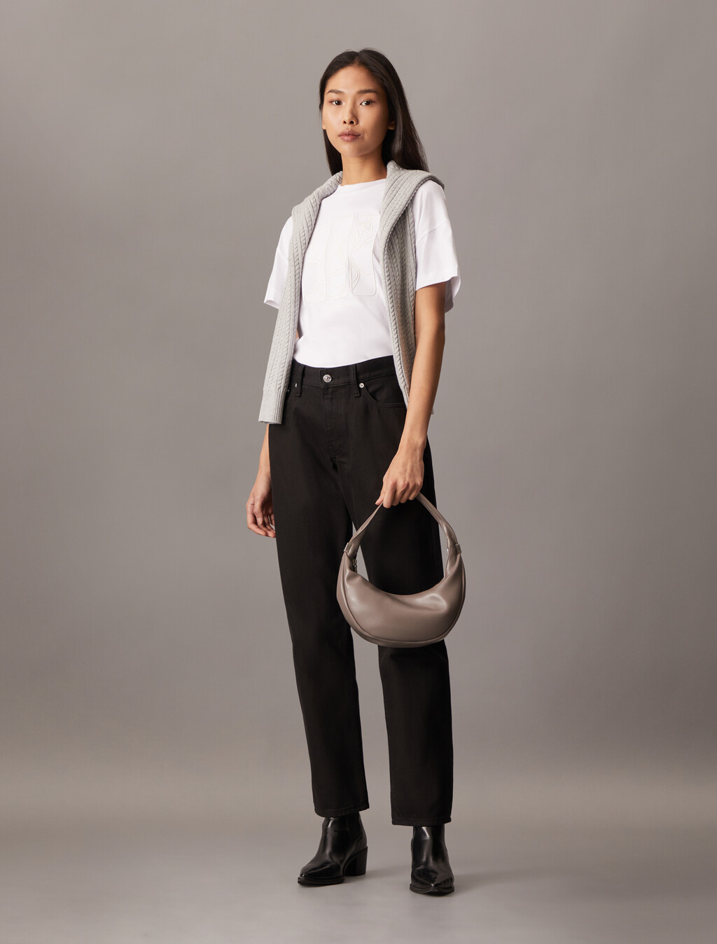 Embroidered Relaxed Tee, Bright White, hi-res