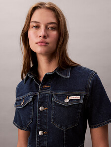 Trucker Mini Denim Dress, ASTEROID CLOUD, hi-res