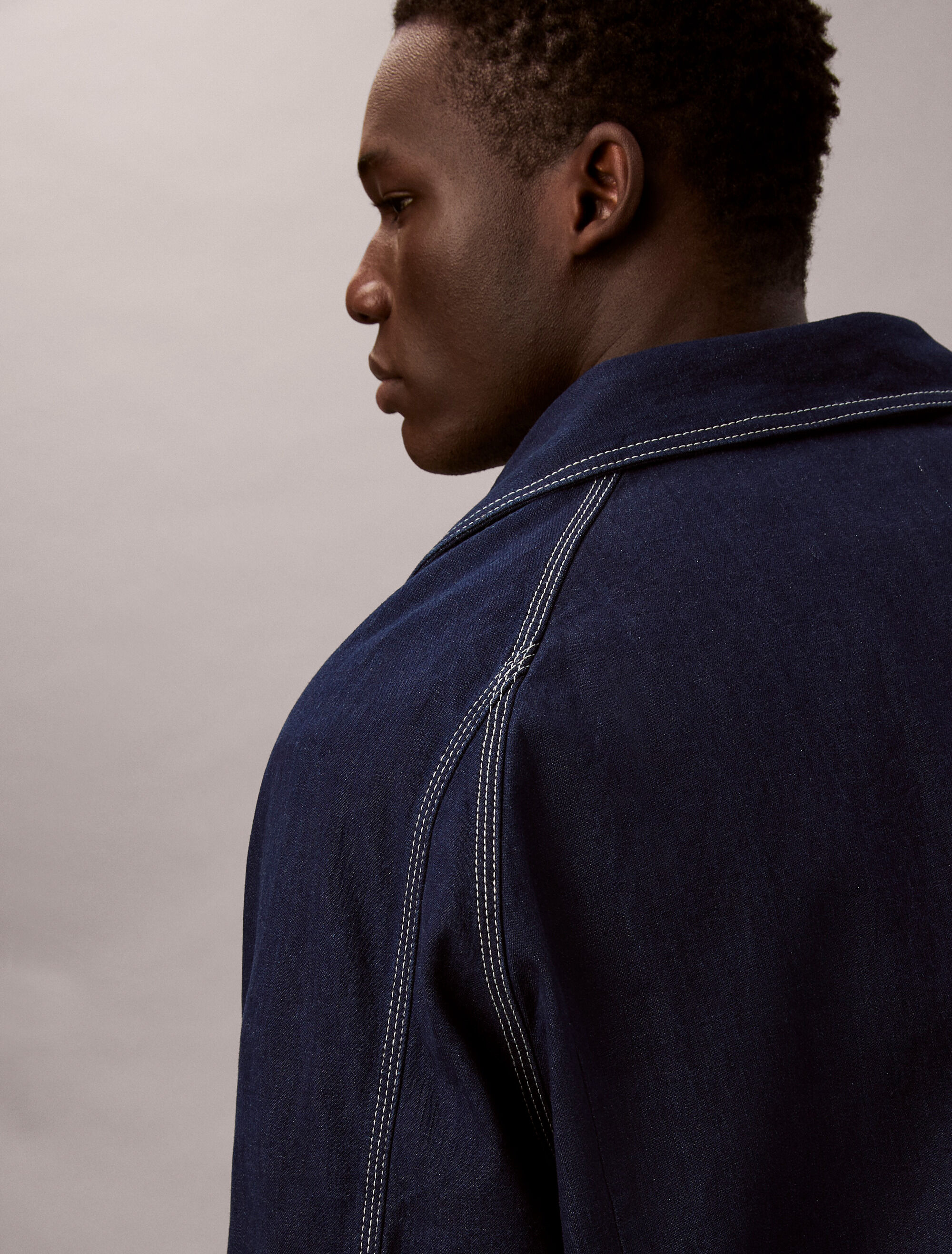 Denim Darted Workwear Jacket | blue | Calvin Klein Singapore