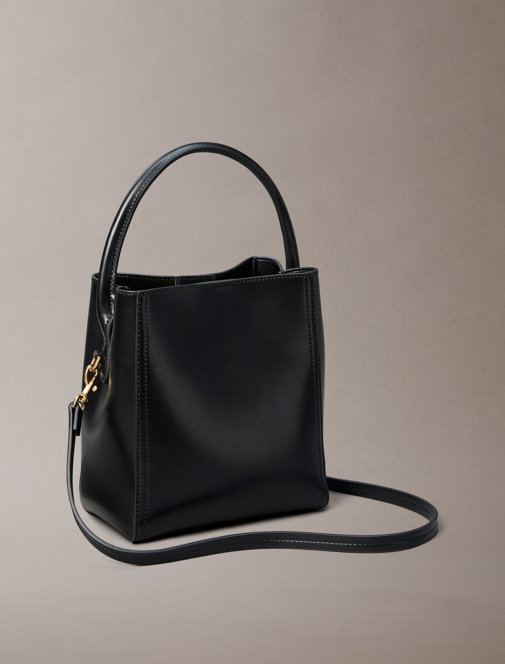 Monogram Logo Hardware Bucket Bag, BLACK / CK LIGHT GOLD, hi-res