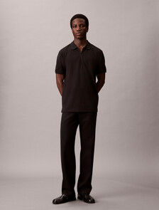 Technical Zip Up Polo, Black, hi-res