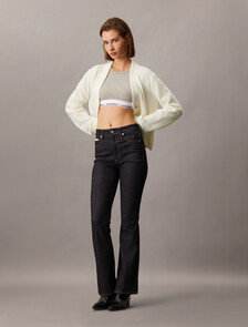 Plush Wool Blend Cardigan, Ivory, hi-res
