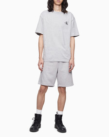 CALVIN LOGO CREW NECK TEE, Heroic Grey Heather, hi-res