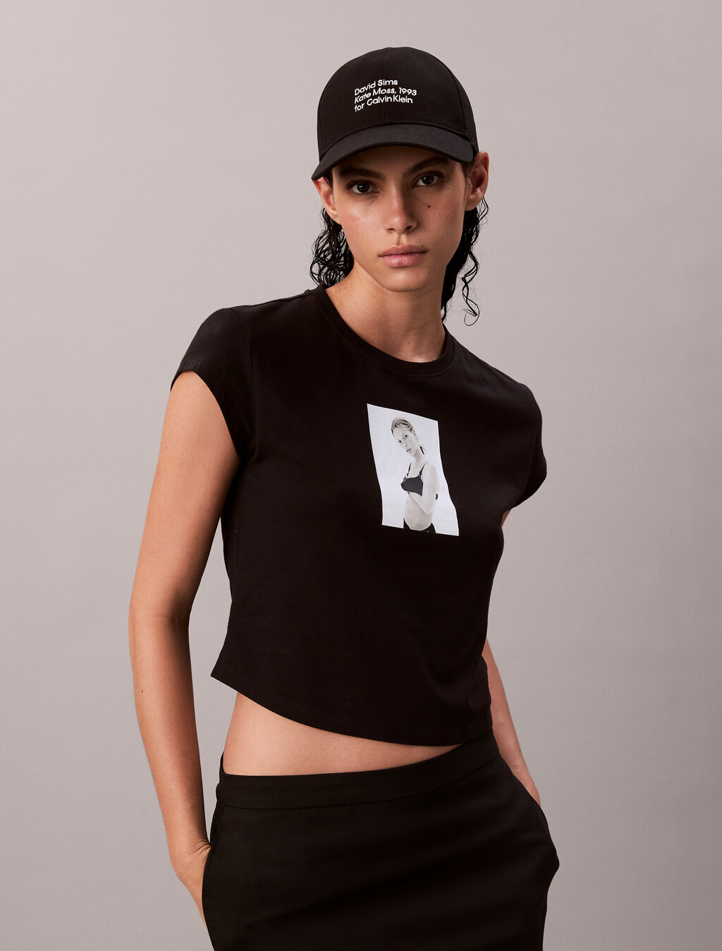 Calvin Klein Kate Moss Baseball Cap, Black, hi-res