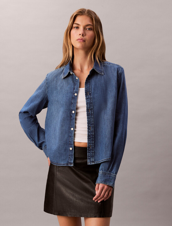Cropped Denim Shirt