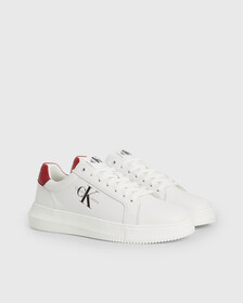 LEATHER TRAINERS, White/Merlot, hi-res