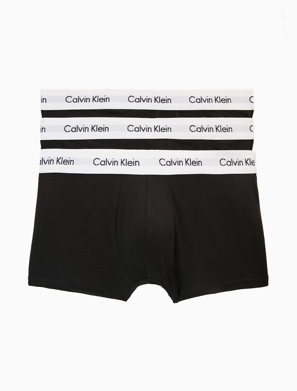 COTTON STRETCH 3 PACK LOW RISE TRUNK, BLACK W/ WHITE WB, hi-res