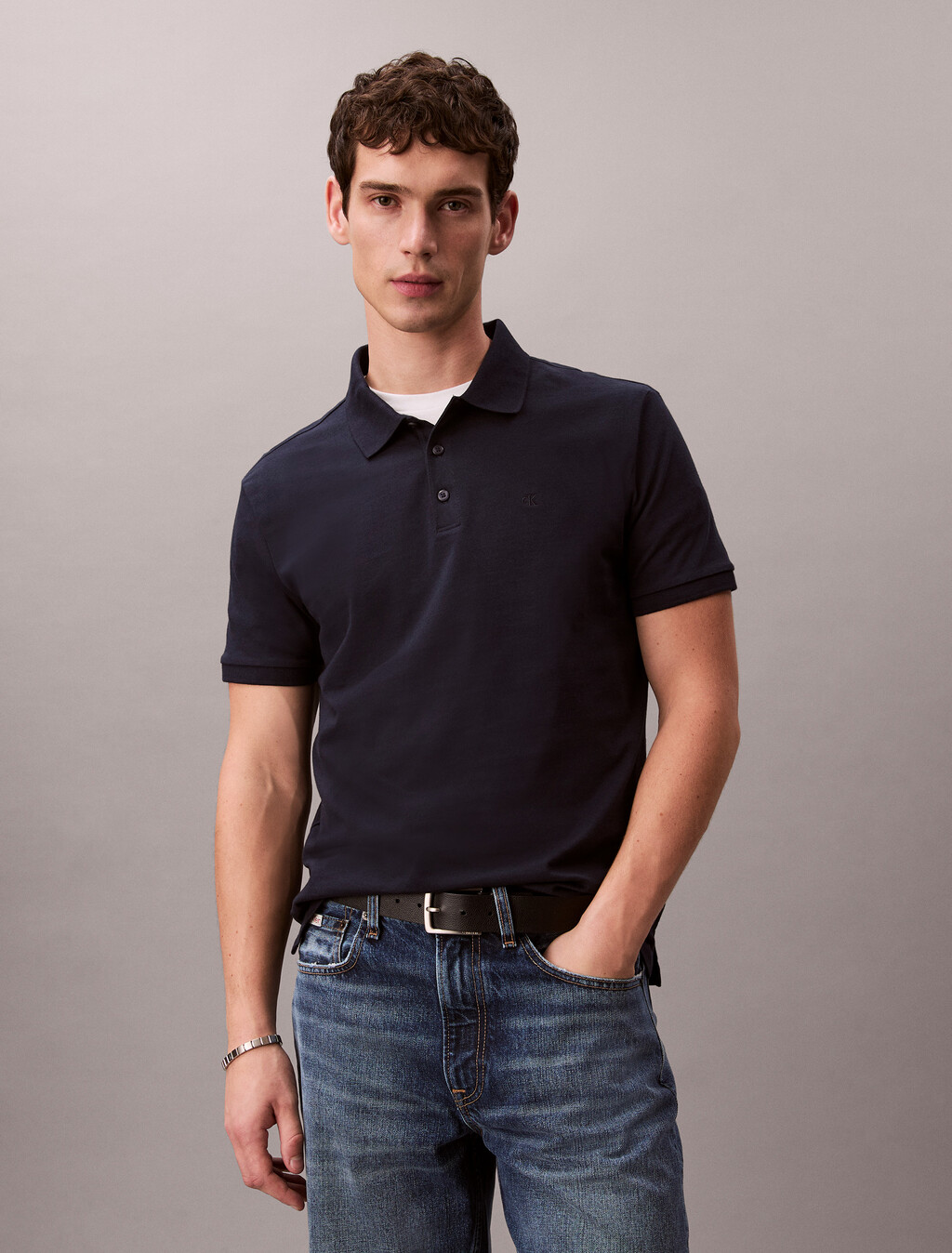 Classic Monogram Polo, Dark Sapphire, hi-res