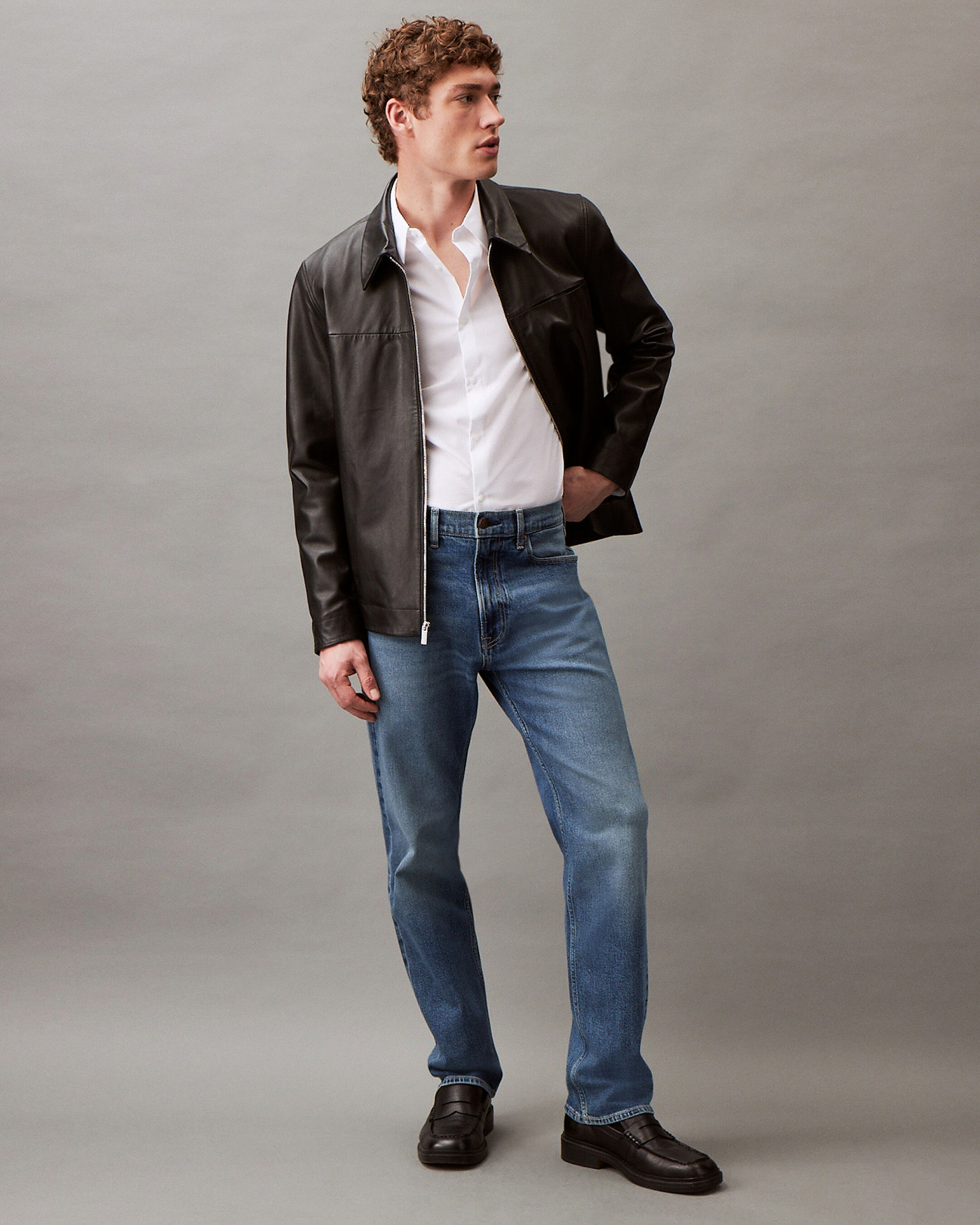 Standard Straight Fit Tinted Stone Jeans | blue | Calvin Standard Straight Fit Tinted Stone Jeans | blue | Calvin