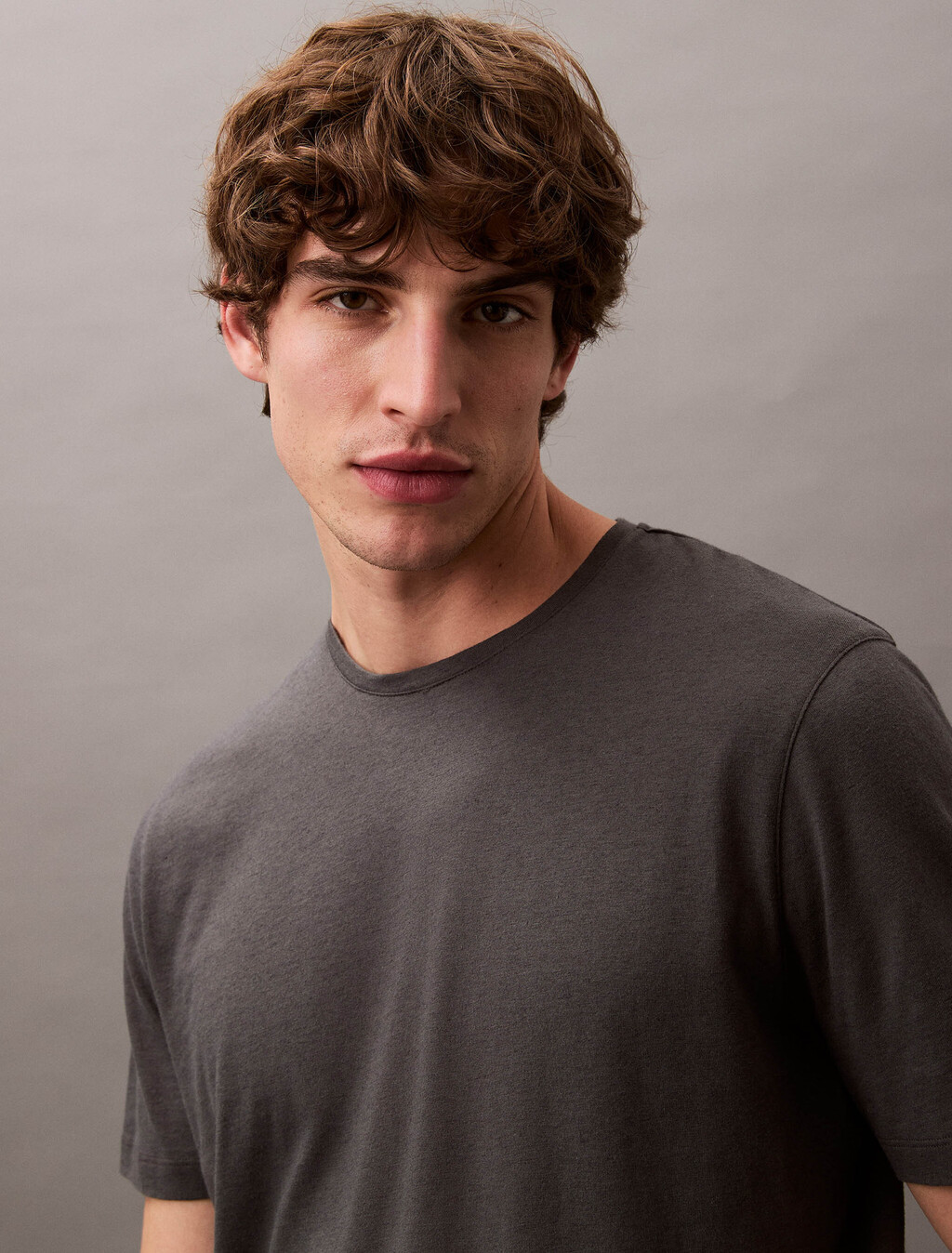 Cotton Silk Jersey Tee, Dark Slate Gray, hi-res