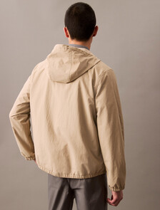 Crinkle Nylon Hooded Windbreaker Jacket, Crockery, hi-res