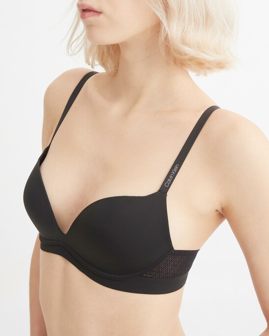 MESH LACE PUSH UP PLUNGE BRA