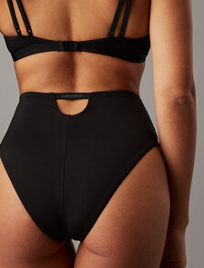 High Waisted Bikini Bottoms - CK Split Elastic, Pvh Black, hi-res