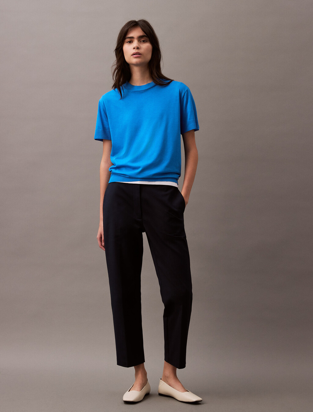 Silk Touch Mockneck Tee, Halogen Blue, hi-res