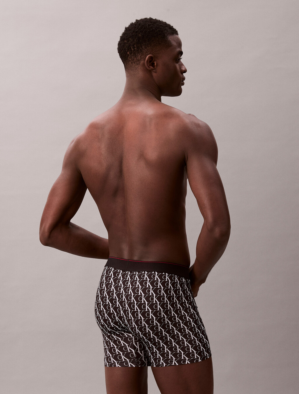 Graphic Monogram Microfiber Stretch Boxer Brief, STEPPING LOGO BLACK, hi-res