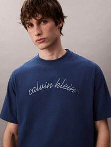Embroidered Logo T-shirt, Blue Jean, hi-res