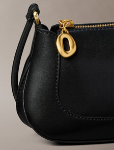 Long Zip Crossbody Bag, Black, hi-res