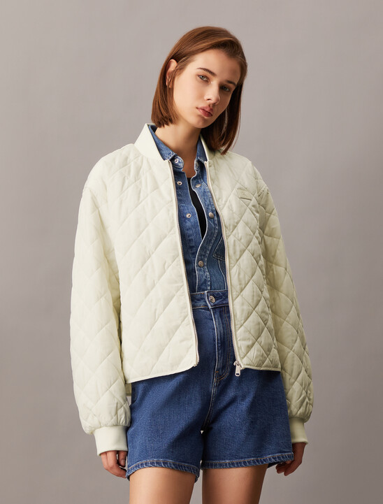 Relaxed Quilted Bomber Jacket