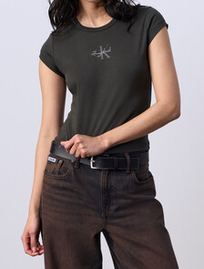 Jung Kook for Calvin Klein Monogram Baby Tee, Peat, hi-res