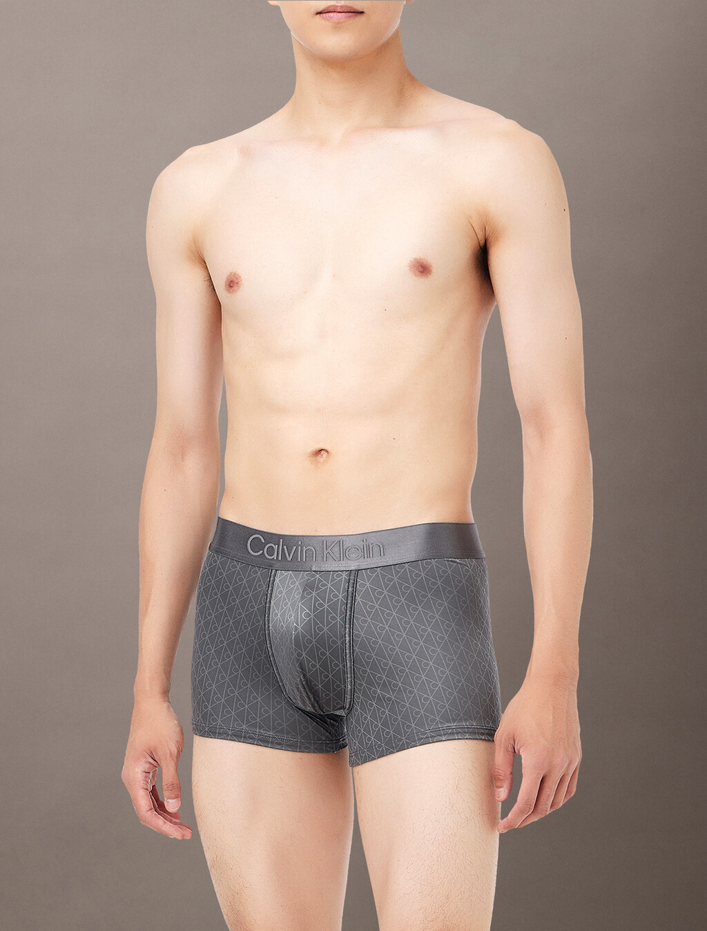 Low Rise Trunks - Micro Stretch Logo, TEENIE DELUSTER EMBLEM_SMOKED PEARL, hi-res