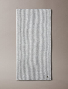 Wool Blend Signature Logo Scarf, Light Grey Heather, hi-res