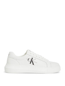 Leather Trainers, White, hi-res