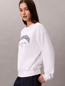 Varsity Logo Sweatshirt, Bright White, hi-res