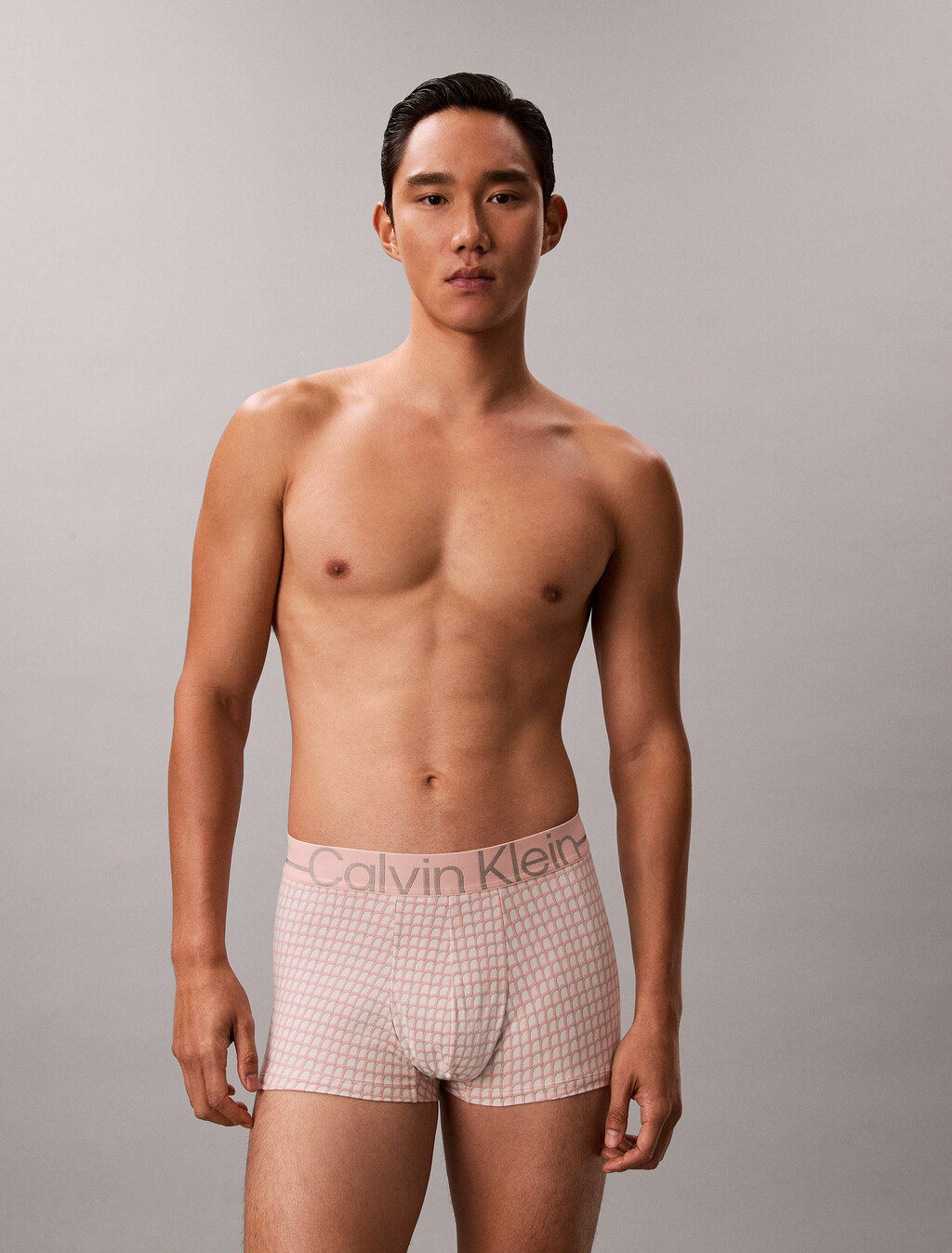 Icon Microfiber Stretch Metallic Low Rise Trunk, DECO SCALE WHITE SAND, hi-res