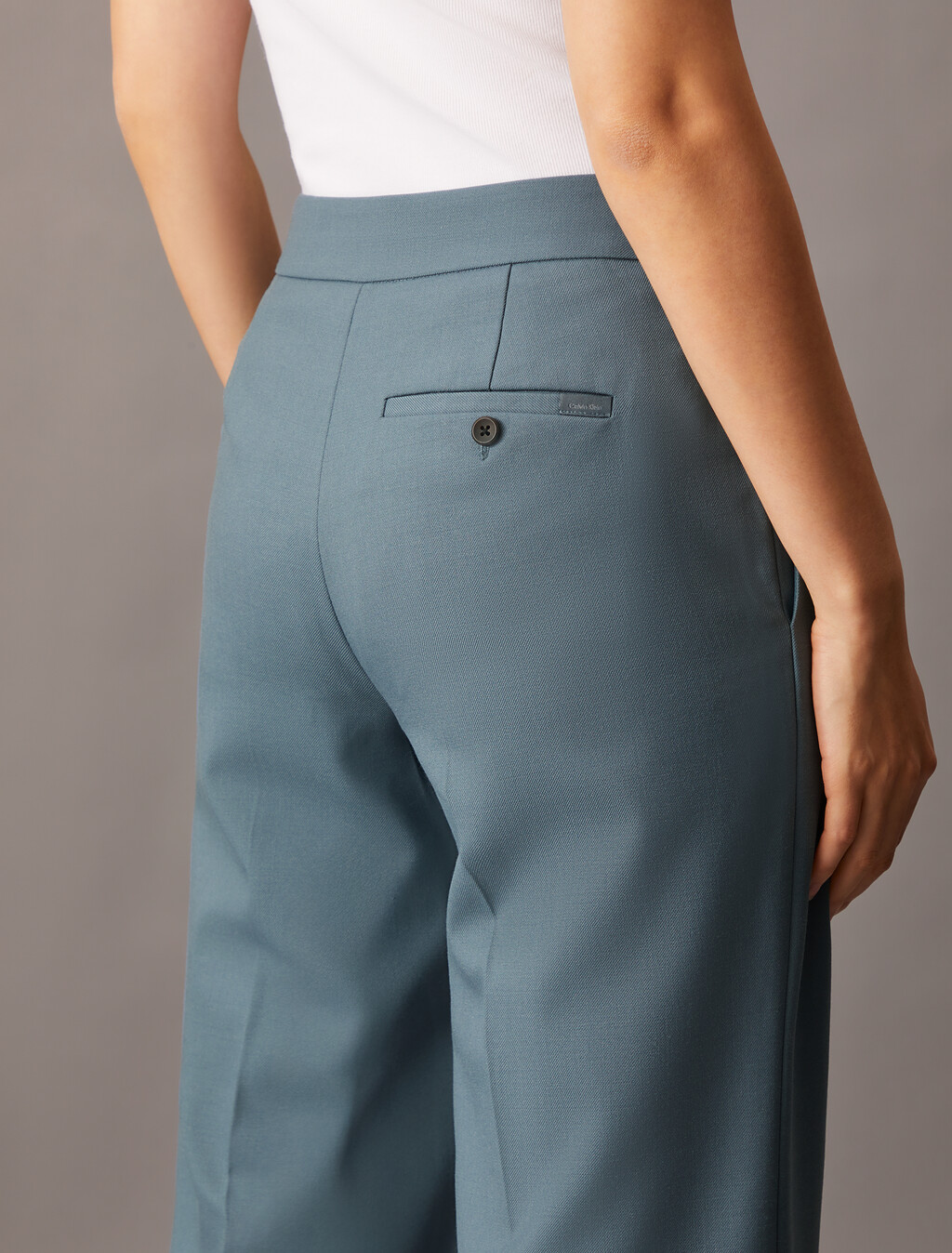 Coated Gabardine Flare Trousers, Stormy Weather, hi-res