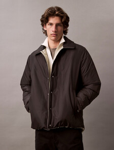 Reversible Puffer Shirt Jacket, Black / Tea, hi-res